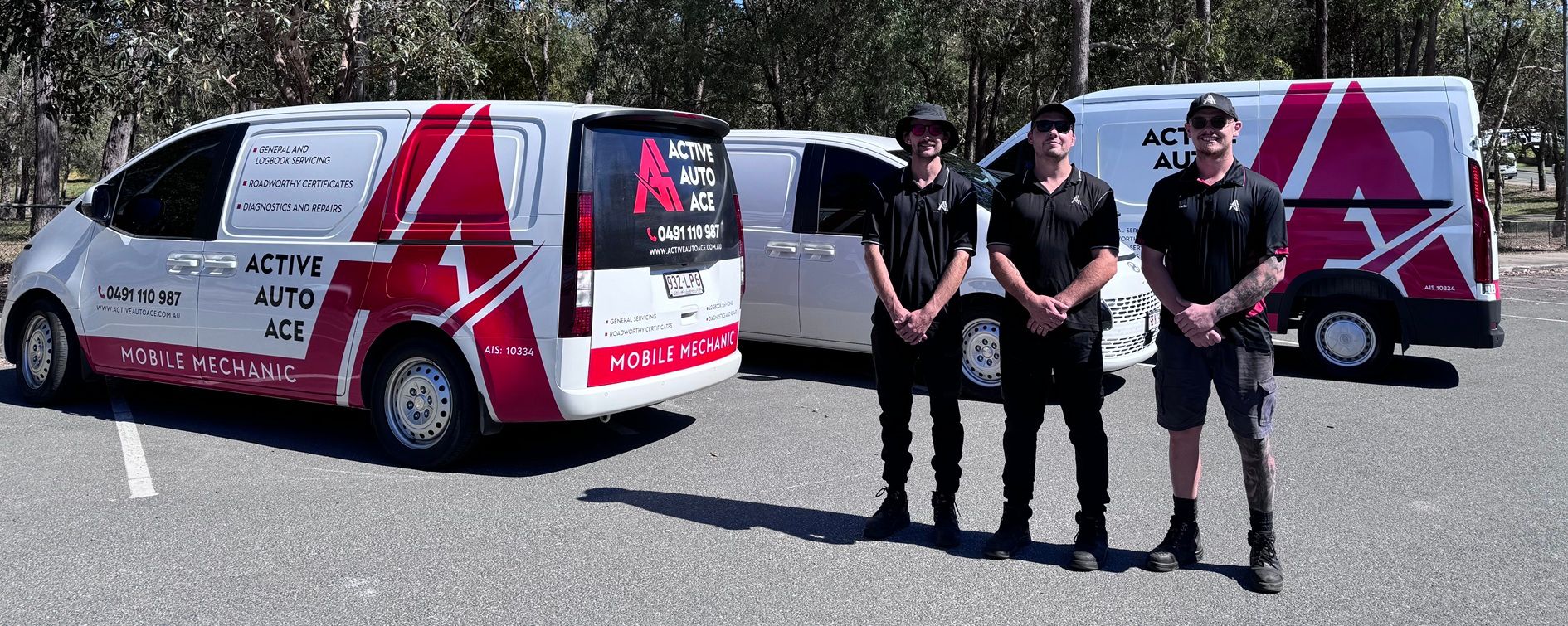 Active Auto Ace team with mobile mechanic vans